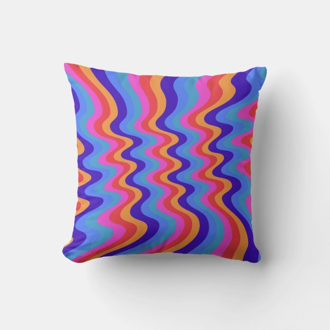 1960-talet Hippie Trippy Retro Tapet Kudde (Framsida)