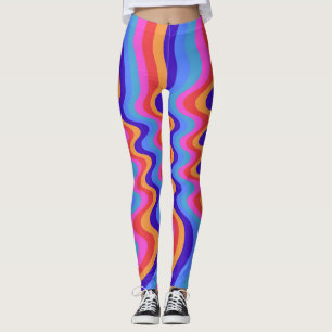 1960-talet Hippie Trippy Retro Tapet Leggings
