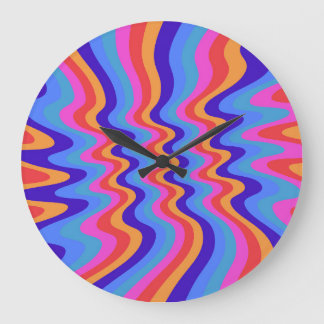 1960-talet Hippie Trippy Retro Tapet Stor Klocka