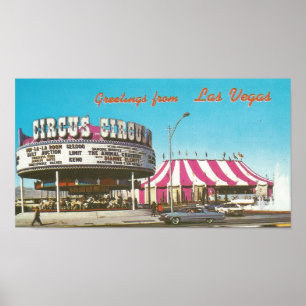 1960-talet Las Vegas Circus Circus Poster