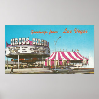 1960-talet Las Vegas Circus Circus Poster