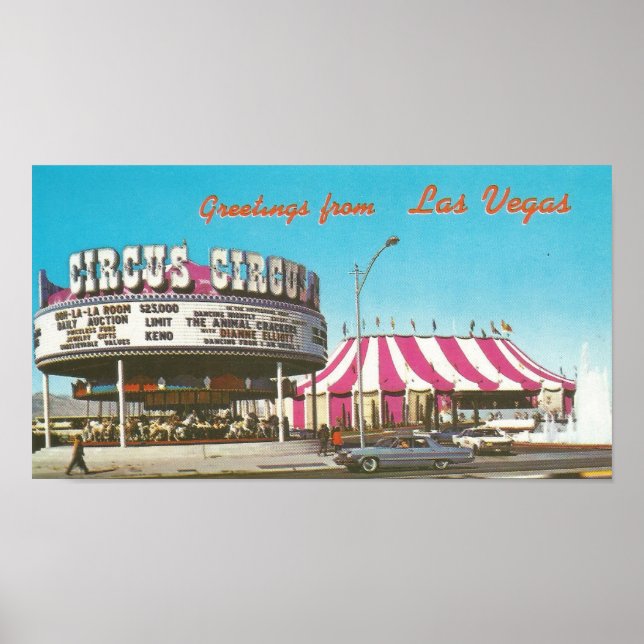 1960-talet Las Vegas Circus Circus Poster (Framsidan)