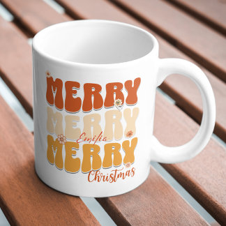 1960-talet: Retro Groovy God jul Boho Namn Mugg
