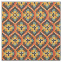 1960-talet: Retro Groovy Orange Brown Guld Tyg