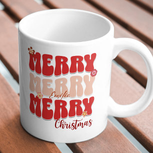 1960-talet: Retro Groovy Red God jul Boho Namn Mugg