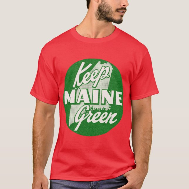 1960-talets Behålla Maine Grönt T Shirt (Framsida)