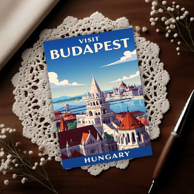 1960-talets Budapest, Ungern Vintage Resa Vykort (Skapare uppladdad)