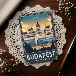 1960-talets Budapest, Ungern Vintage Resa  Vykort