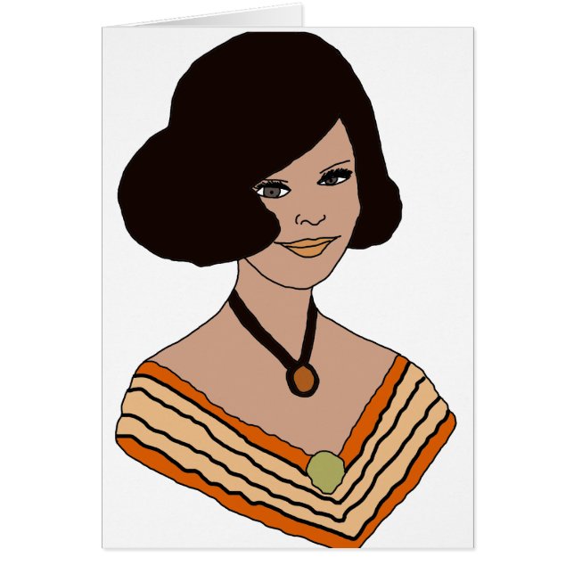 1960-talets flicka i Orange Hälsningskort (Framsidan)