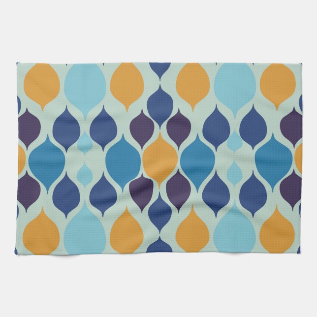 1960-talets Geometric Blue Kökshandduk (Horisontell)