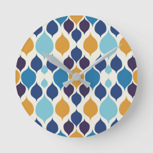 1960-talets Geometric Colorful   Rund Klocka