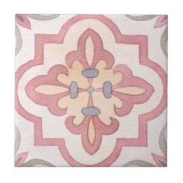 1960-talets handmålade Blommor Klassisk vattenfärg Kakelplatta