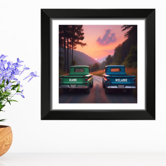 1960-talets Lastbilar Nostalgia om Dirt Road Custo Fototryck