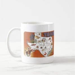 1960-talets Lone Star State-vykort TX Kaffemugg