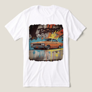 1960-talets Lowrider i Graffiti Fire Wall Art-stil T Shirt