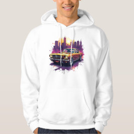 1960-talets Muscle Car med Urban Silhuett Hoodie