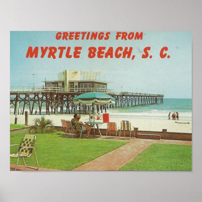 1960-talets Myrtle Beach, SC-vykort Poster (Framsidan)