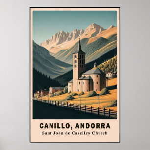1960-talets Sant Joan de Caselles kyrka Resa Poster
