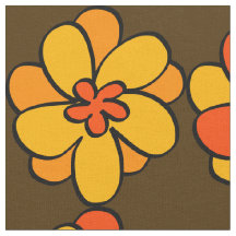 1960-talets Stil Flower Mönster Fabric