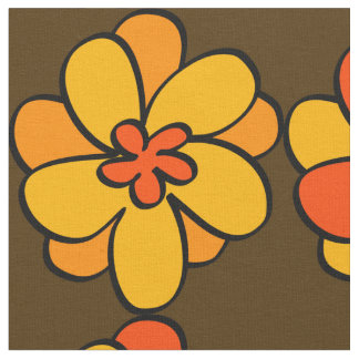 1960-talets Stil Flower Mönster Fabric Tyg