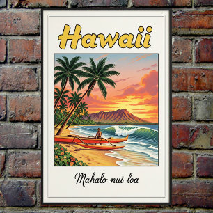 1960-talets Vintage, Hawaii Travel Poster