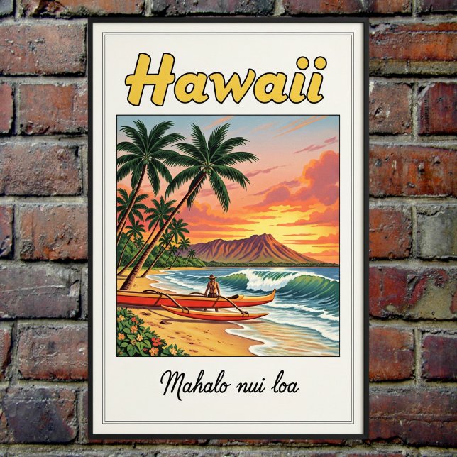1960-talets Vintage, Hawaii Travel Poster (Skapare uppladdad)