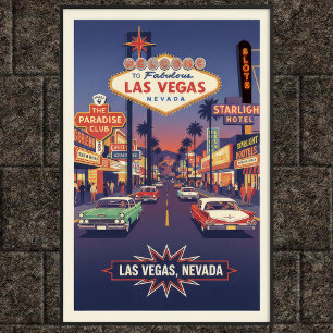 1960-talets Vintage Las Vegas Travel Poster