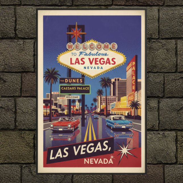 1960-talets Vintage Las Vegas Travel Poster (Skapare uppladdad)