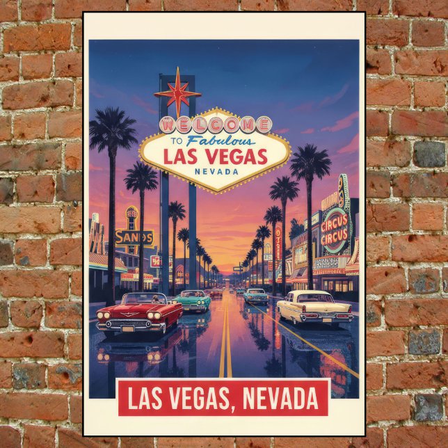 1960-talets Vintage Las Vegas Travel Poster (Skapare uppladdad)