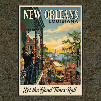 1960-talets Vintage New Orleans Wall Poster