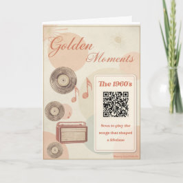 1960-tals Minnesvårdsbesökskort med Musik QR-kod Kort