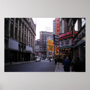 1960 Theater District of Boston Poster