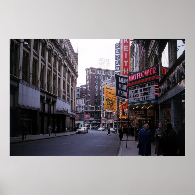 1960 Theater District of Boston Poster (Framsidan)