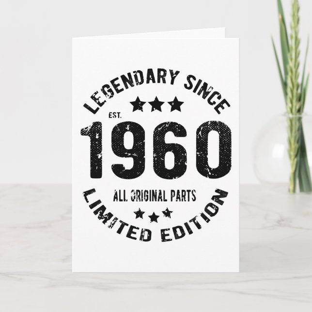 1960 Vintage födelsedag Kort (Framsida)