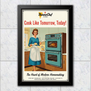 1960 Vintage ThermoChef Ugn Reklam Poster