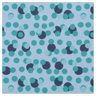 1960s-70s Pop Geometrisk Mid-Century Teal Bubblor Tyg