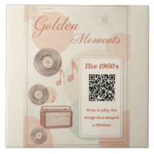 1960s Minnesvård Dekorativ Kakel med Musik QR