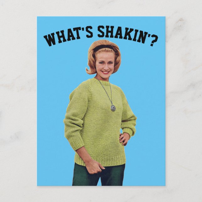 1960'S RETRO WOMAN POSTCARD VYKORT (Framsida)