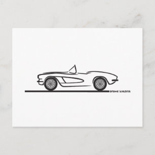 1961 1962 Chevrolet Corvette Vykort