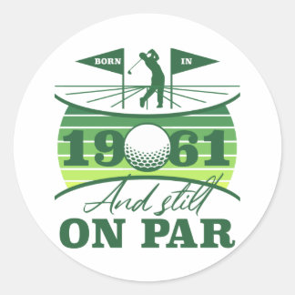 1961 60:e födelsedag Golf Älskare Runt Klistermärke