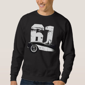 1961 Chevy Corvette Silhouette med År T Shirt Lång Ärmad Tröja