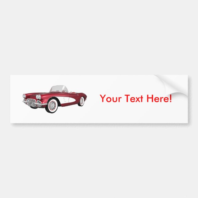 1961 Corvette C1: Candy Apple Avslutar: Bildekal (Framsidan)