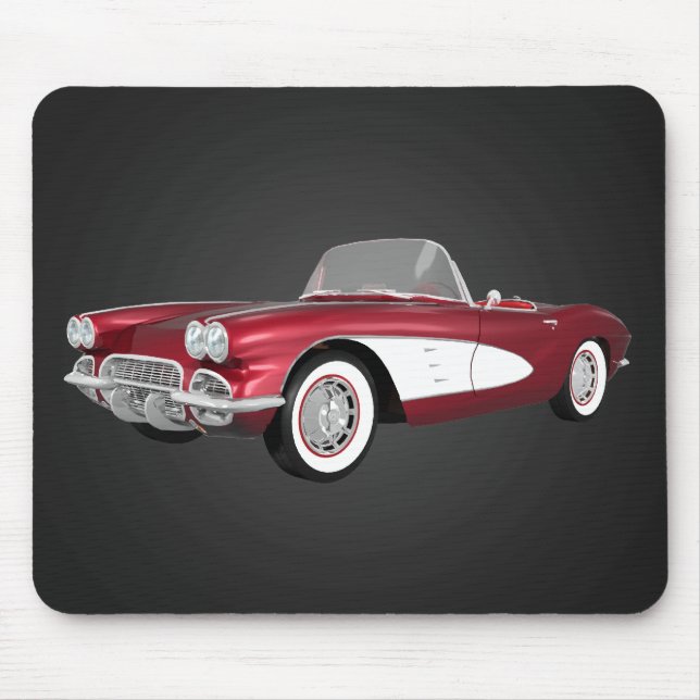 1961 Corvette C1: Candy Apple Avslutar: Mousepad Musmatta (Framsidan)