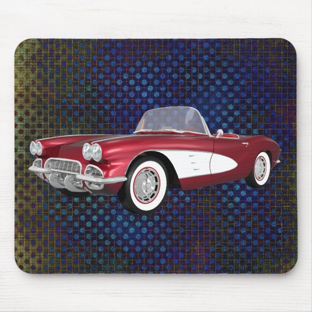 1961 Corvette C1: Candy Apple Avslutar: Mousepad Musmatta (Framsidan)