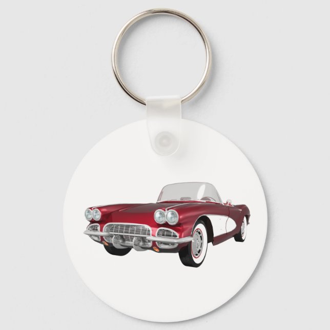 1961 Corvette C1: Candy Apple Avslutar: Nyckelring (Framsida)