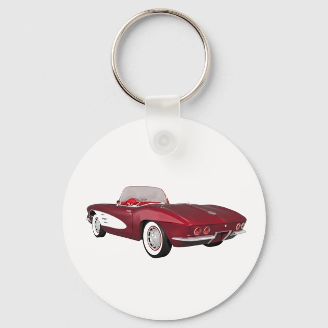 1961 Corvette C1: Candy Apple Avslutar: Nyckelring (Framsida)