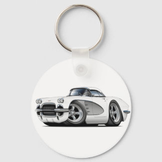 1961 Corvette White-Silver Car Nyckelring