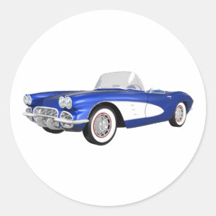1961 Korvette C1: Blått Avsluta: Runt Klistermärke