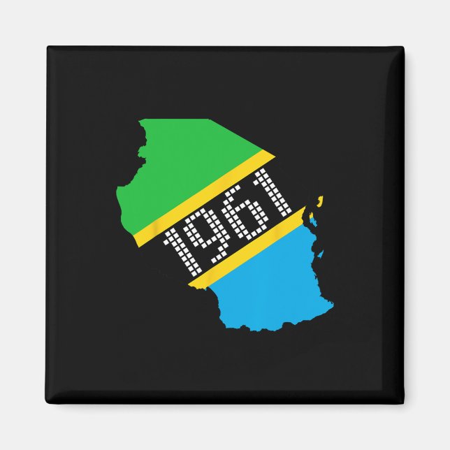 1961 Tanzanias flagga självständighetsdag  Magnet (Framsidan)