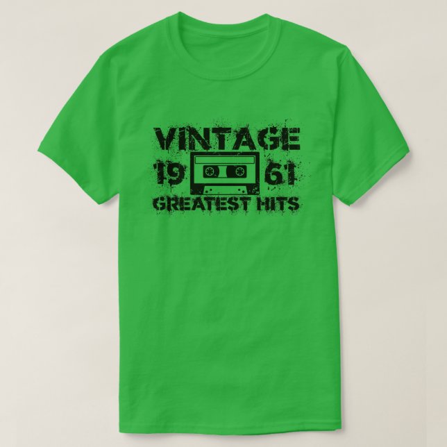 1961 Underbarare Vintagen Svart T Shirt (Design framsida)